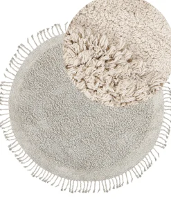 Gulvtæppe BITLIS Lys Beige ø 140 cm Bomuld