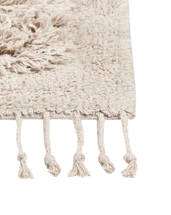Gulvtæppe BITLIS Lys Beige 80 x 300 cm Bomuld