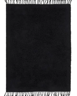 Gulvtæppe BITLIS Sort 140 x 200 cm Bomuld