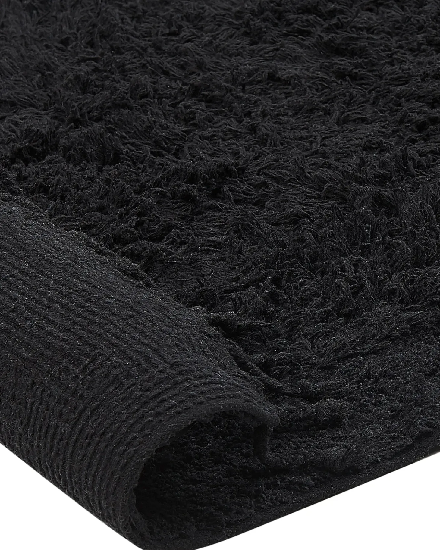 Gulvtæppe BITLIS Sort 140 x 200 cm Bomuld