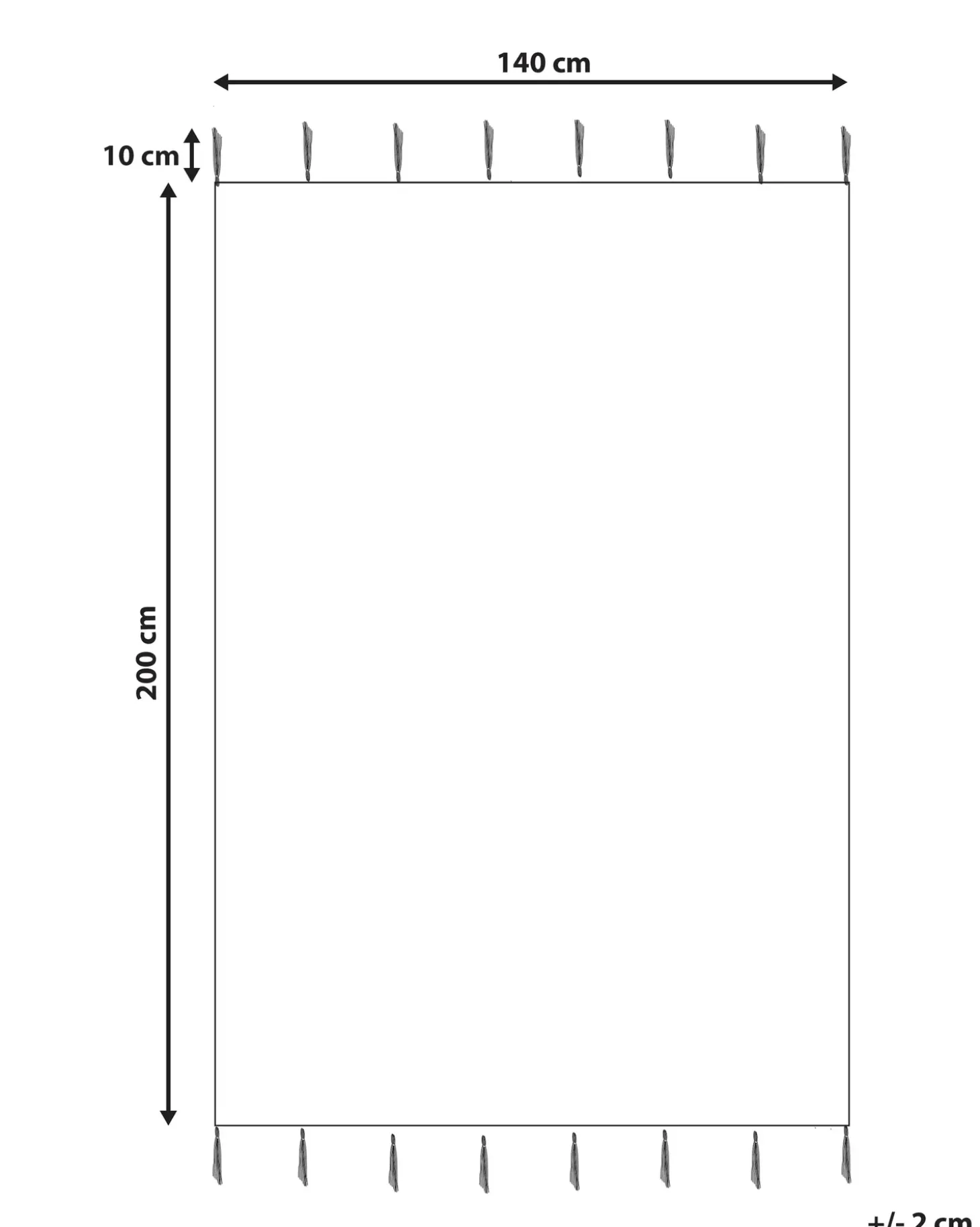 Gulvtæppe BITLIS Sort 140 x 200 cm Bomuld