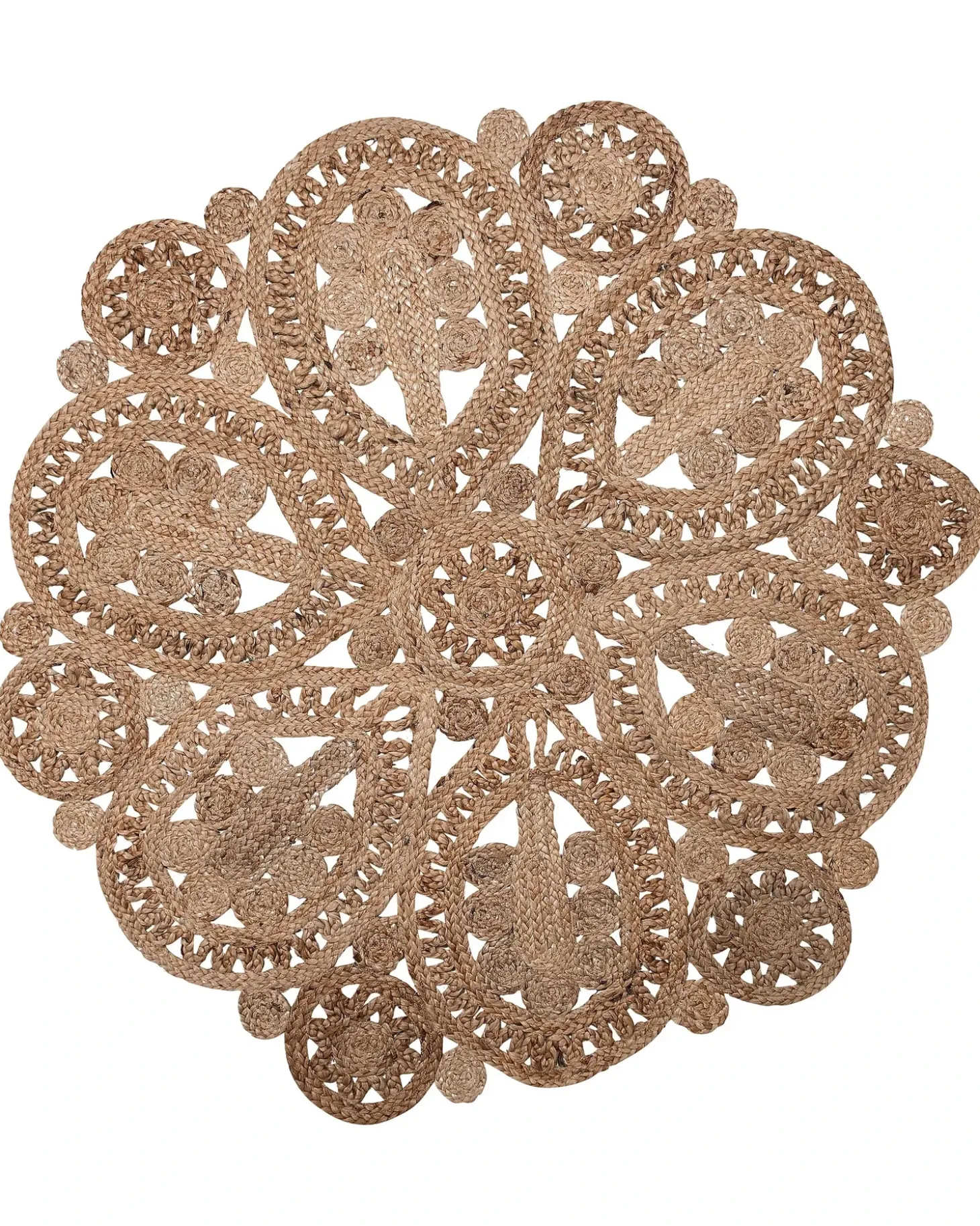 Gulvtæppe BUCAK Beige ø 120 cm Jute