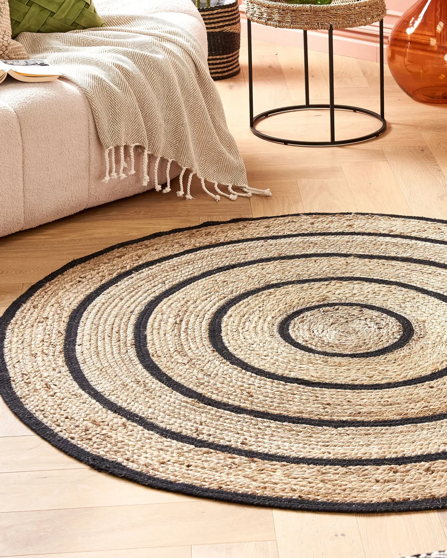 Gulvtæppe BUKSE Beige ø 140 cm Jute