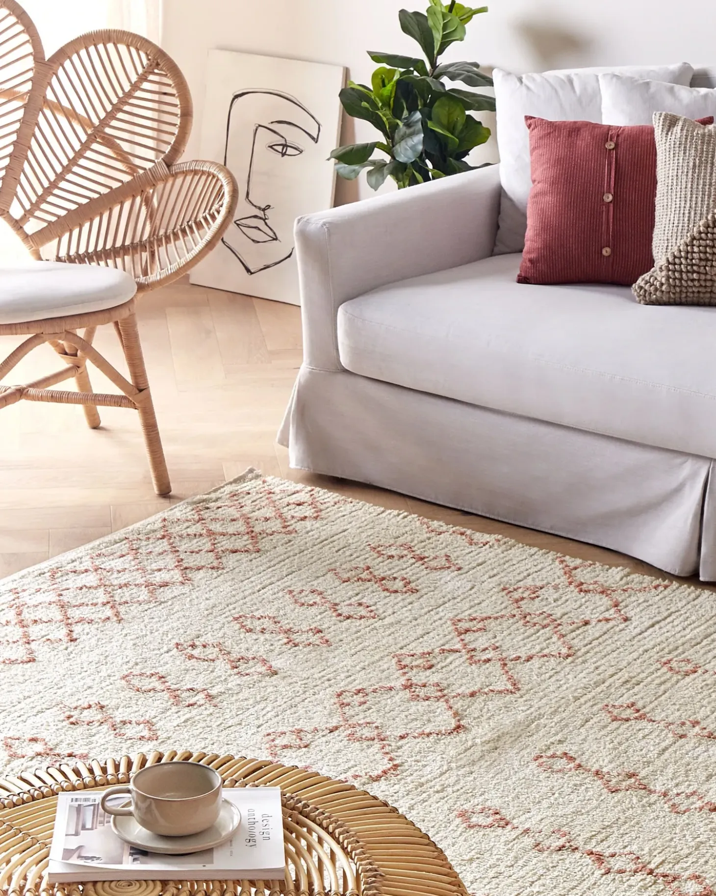 Gulvtæppe BUXAR Beige 160 x 230 cm Bomuld