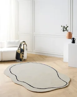 Gulvtæppe DERA Beige 160 x 230 cm Viskose