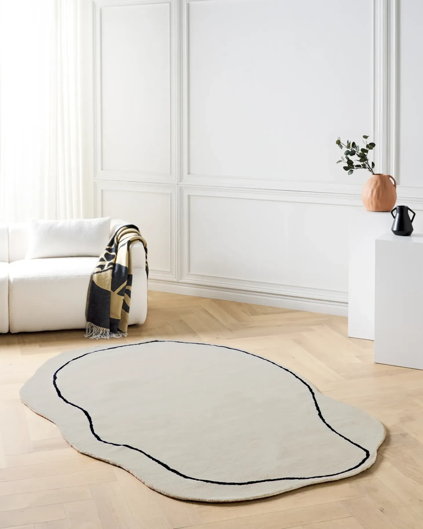 Gulvtæppe DERA Beige 160 x 230 cm Viskose