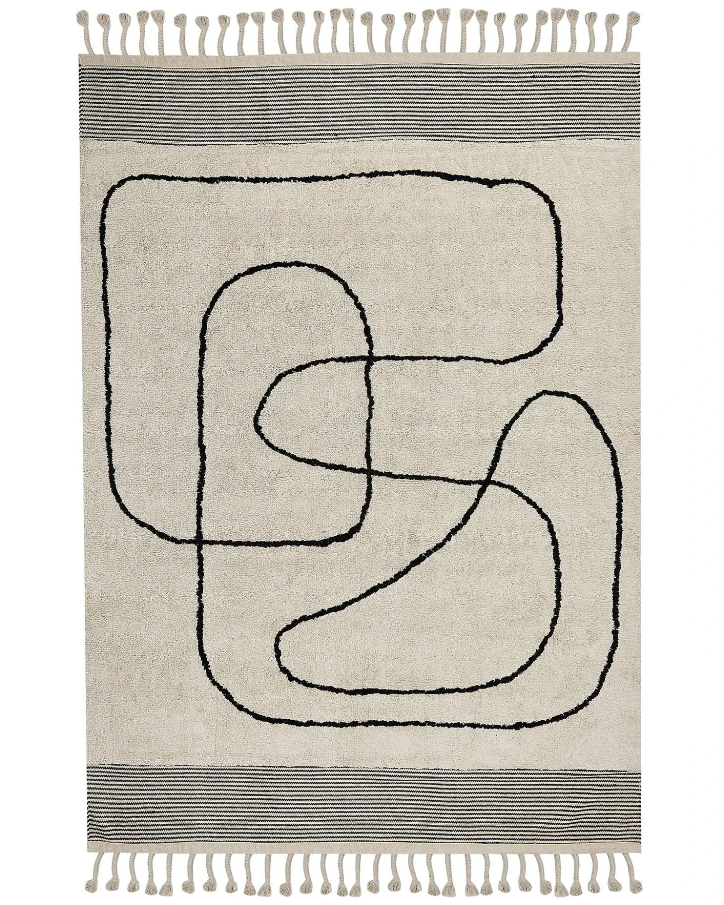 Gulvtæppe DOKUZ Beige 140 x 200 cm Bomuld