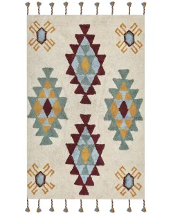 Gulvtæppe DUZCE Beige 140 x 200 cm Bomuld
