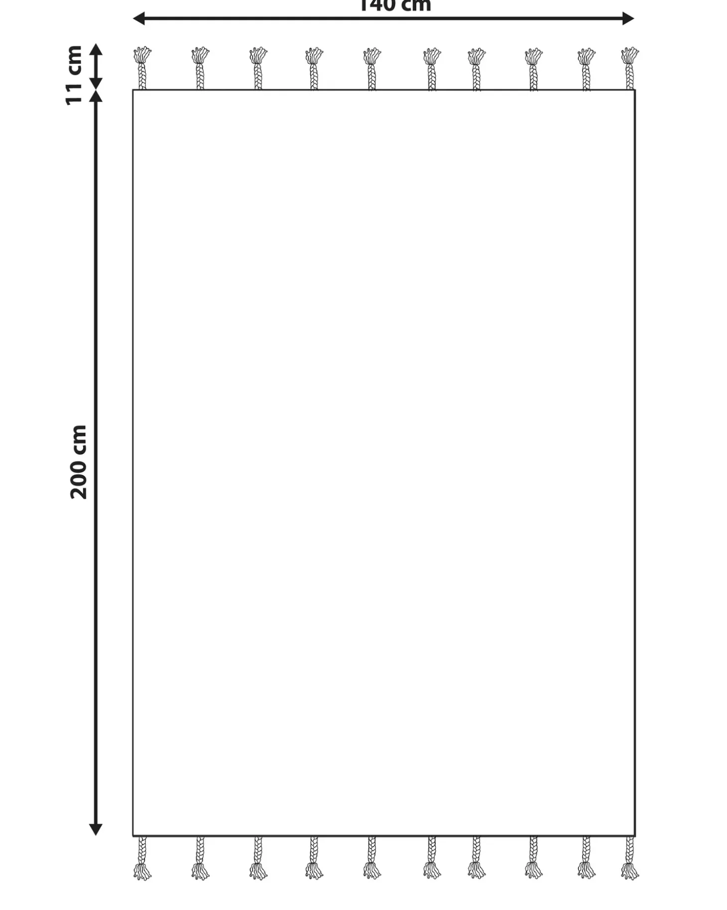 Gulvtæppe DUZCE Beige 140 x 200 cm Bomuld
