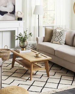 Gulvtæppe ELDES Beige 160 x 230 cm Bomuld