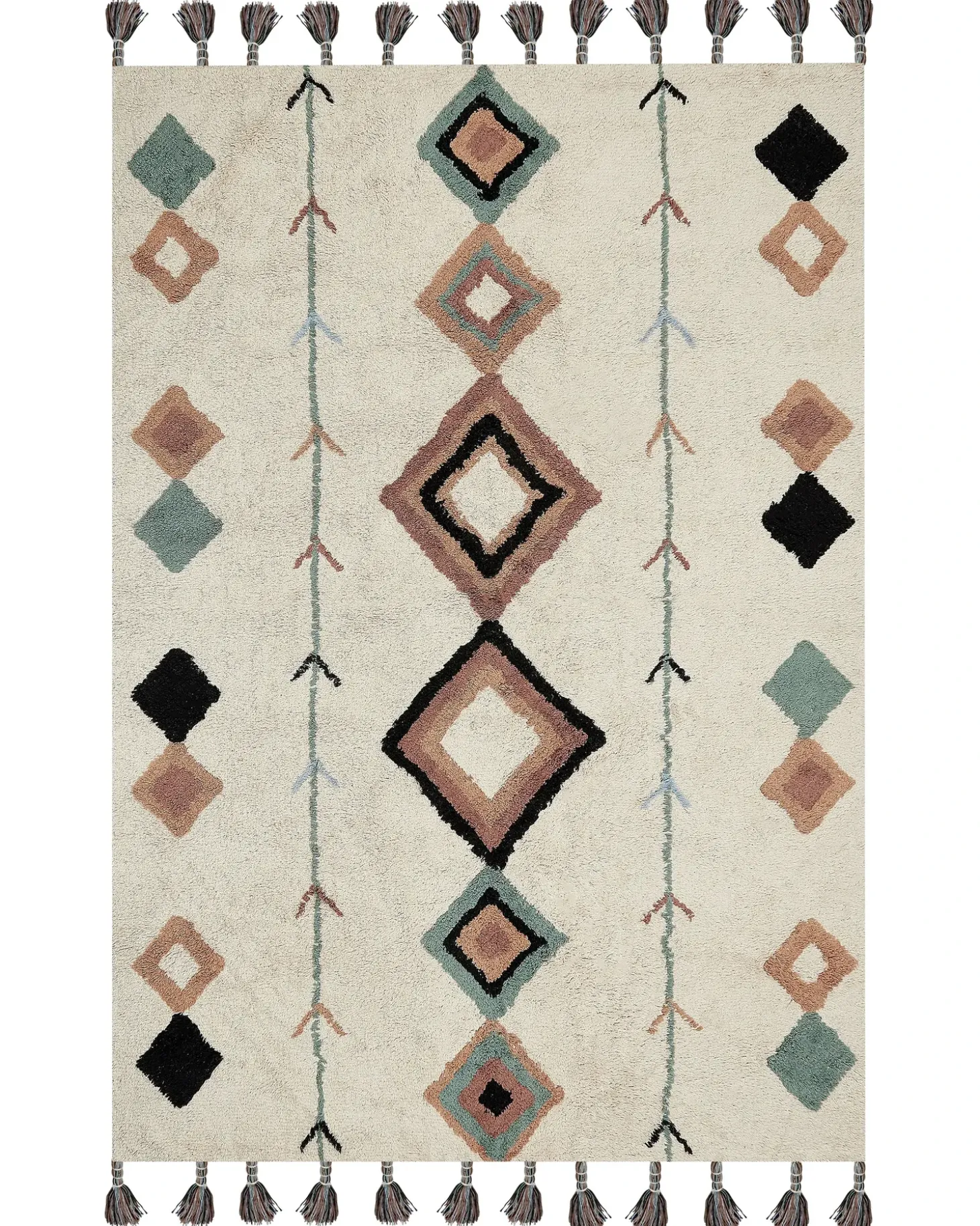 Gulvtæppe ESKISEHIR Beige 140 x 200 cm Bomuld