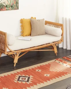 Gulvtæppe GAVAR Orange 80 x 300 cm Bomuld Kelim