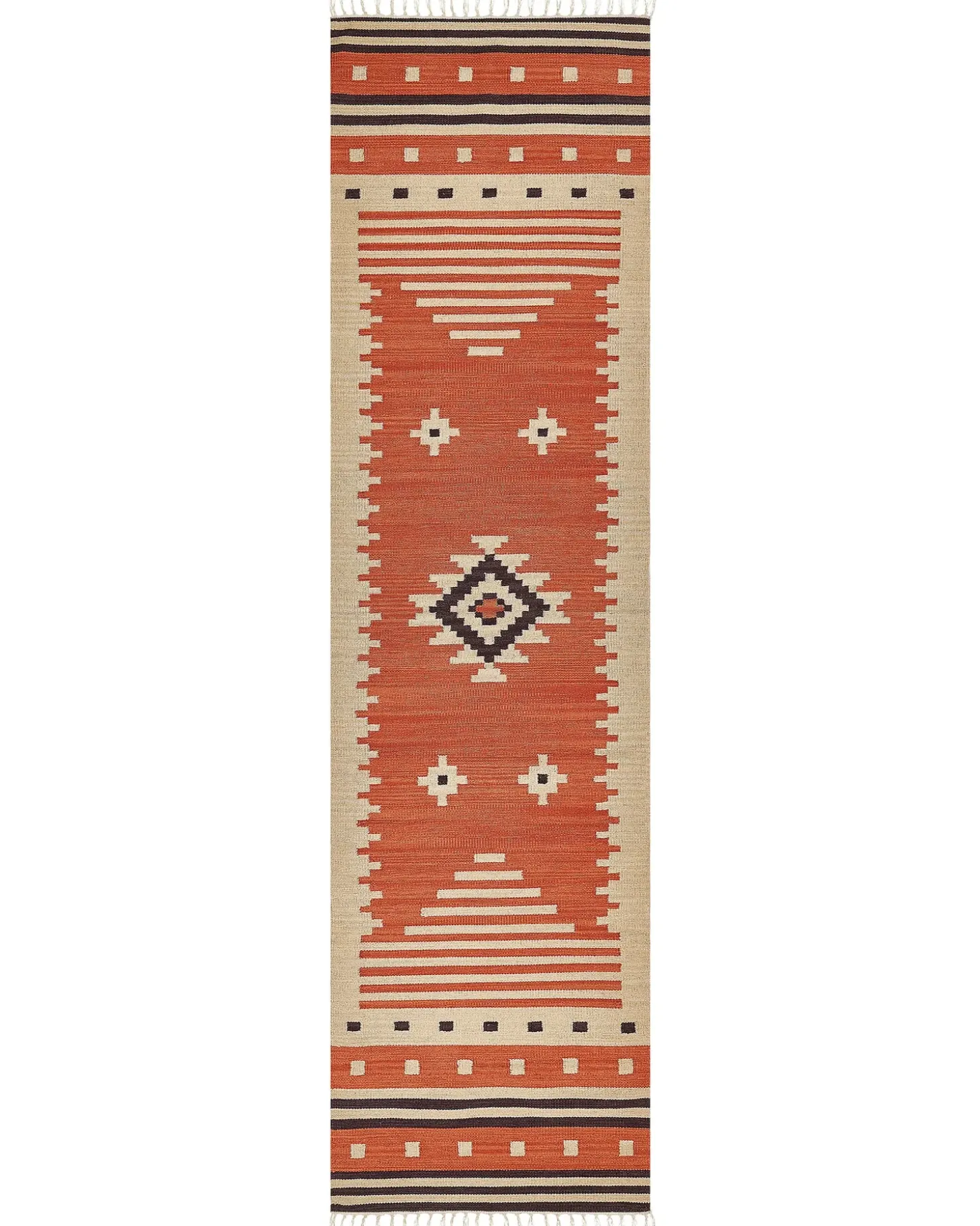 Gulvtæppe GAVAR Orange 80 x 300 cm Bomuld Kelim