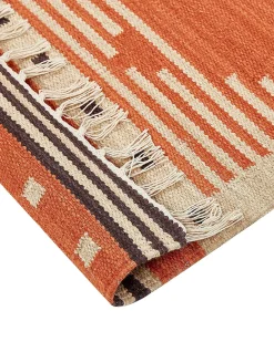 Gulvtæppe GAVAR Orange 80 x 300 cm Bomuld Kelim