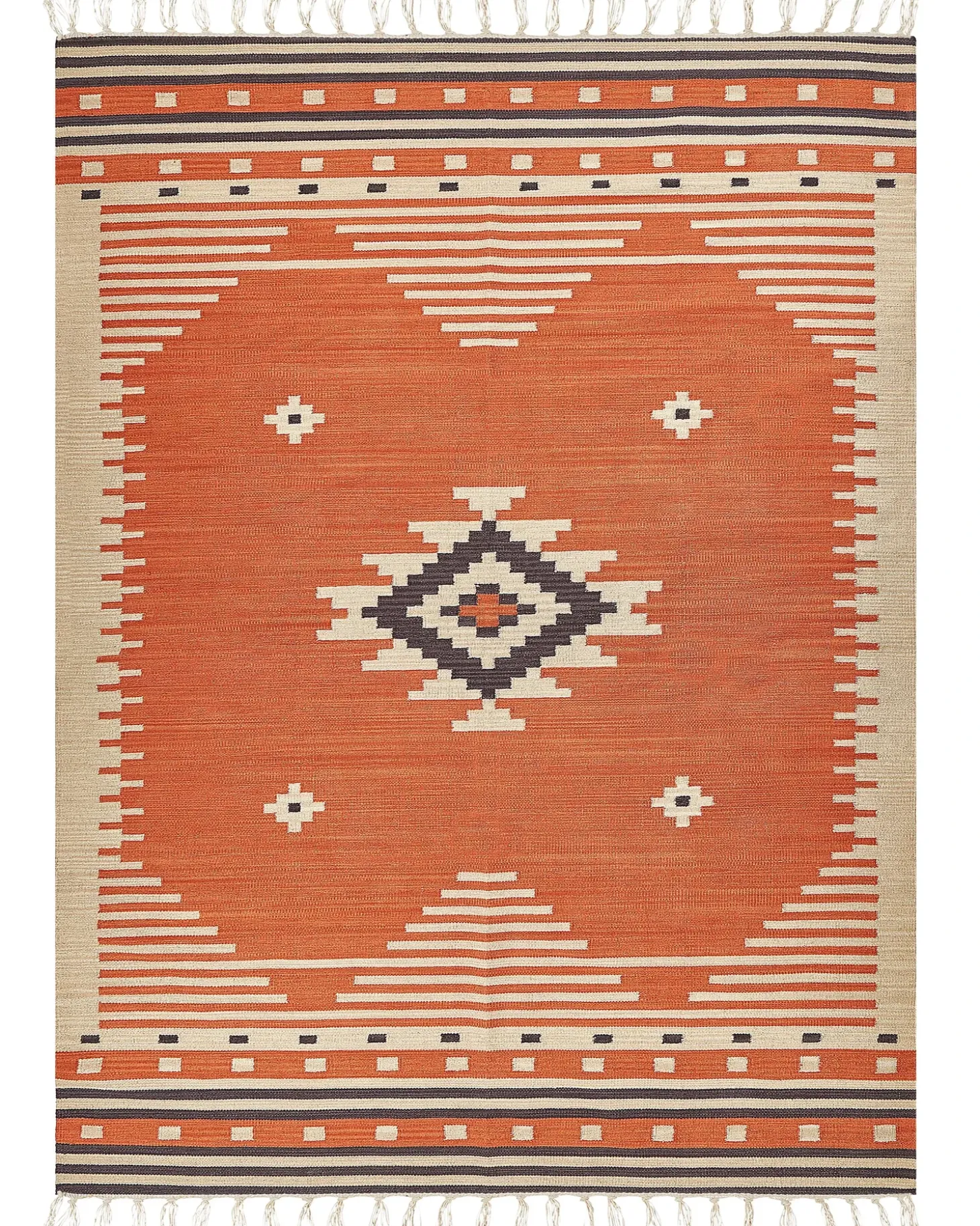 Gulvtæppe GAVAR Orange 160 x 230 cm Bomuld Kelim