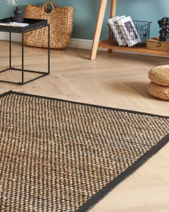 Gulvtæppe GERCE Sort 140 x 200 cm Jute