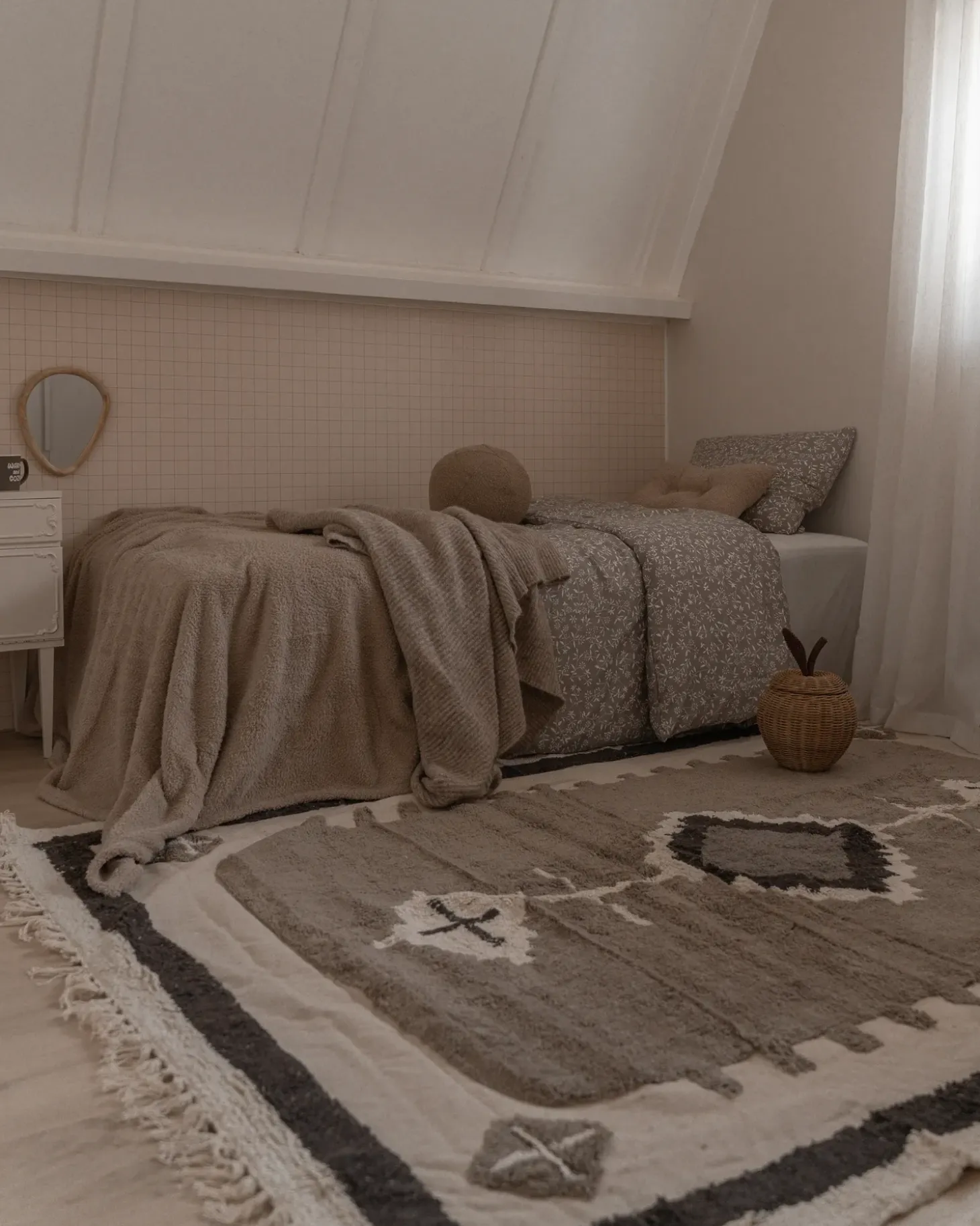 Gulvtæppe GEYVE Beige 160 x 230 cm Bomuld