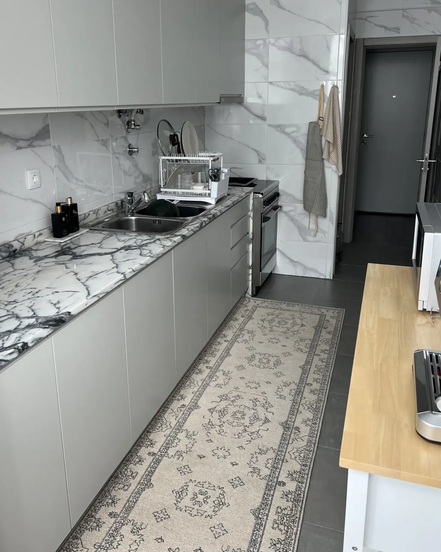 Gulvtæppe GOLLER Beige 80 x 300 cm Bomuld
