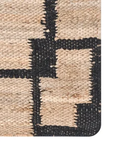 Gulvtæppe GONDIA Sort/beige 80 x 300 cm Jute