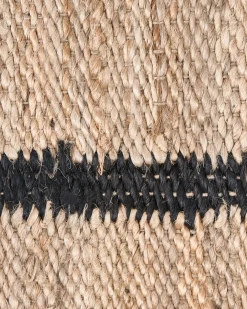 Gulvtæppe GONDIA Sort/beige 80 x 300 cm Jute