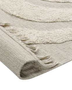 Gulvtæppe HAKKARI Lys Beige 80 x 150 cm Bomuld