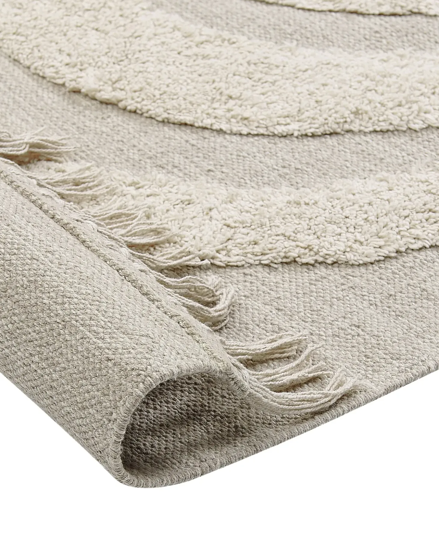 Gulvtæppe HAKKARI Lys Beige 80 x 150 cm Bomuld