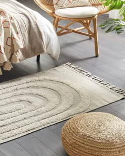 Gulvtæppe HAKKARI Lys Beige 80 x 150 cm Bomuld