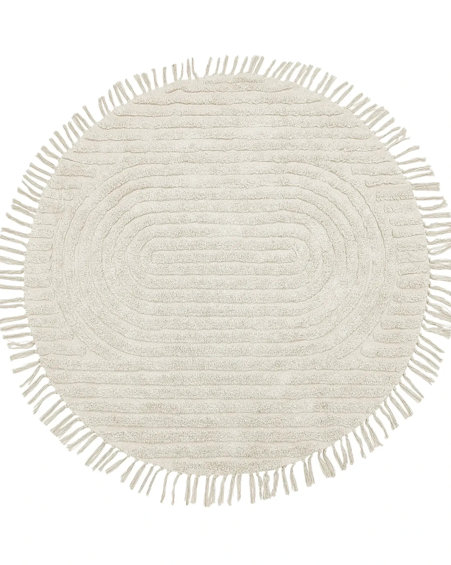 Gulvtæppe HALFETI Lys Beige ø 140 cm Bomuld