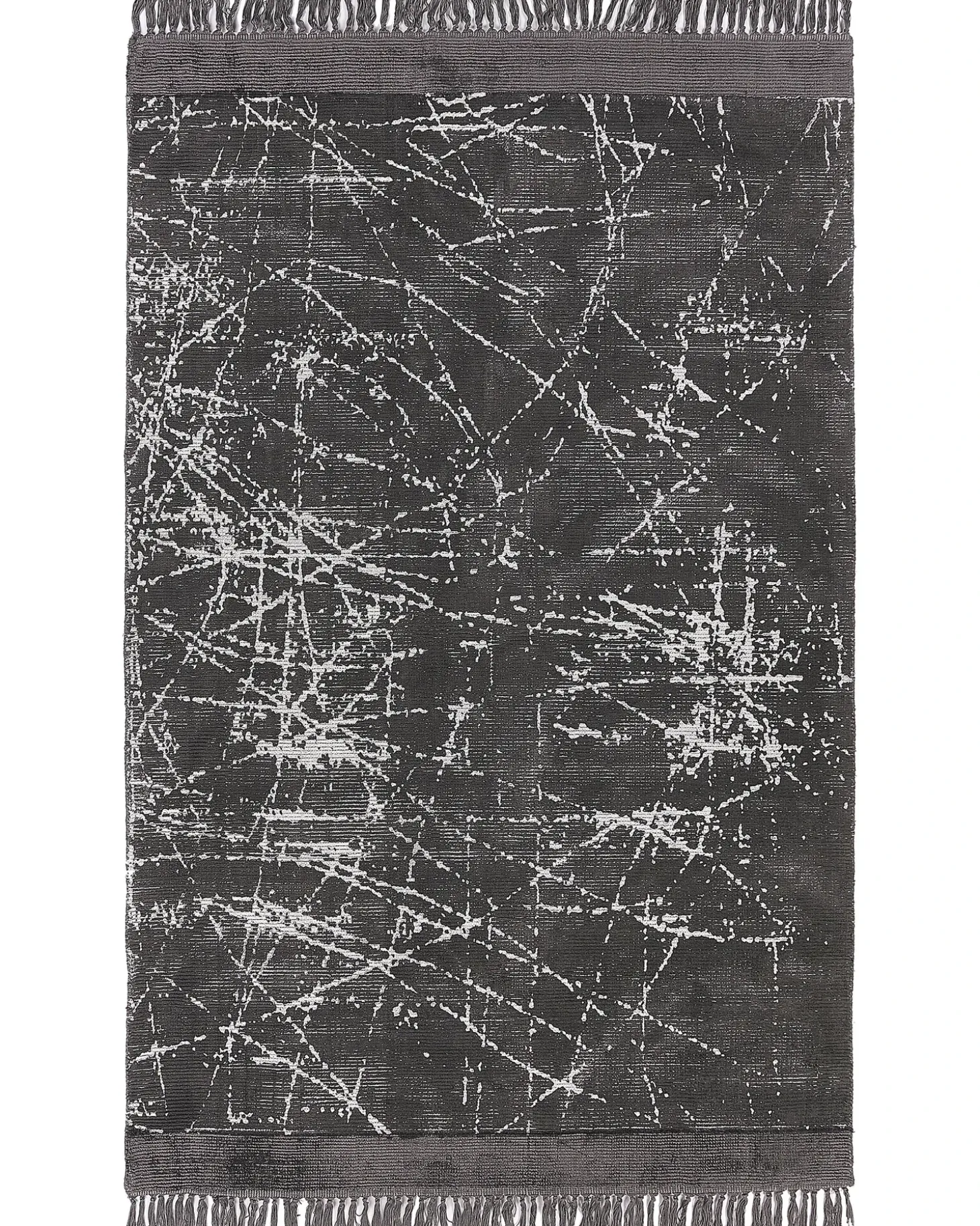 Gulvtæppe HANLI Mørkegrå 160 x 230 cm Viskose