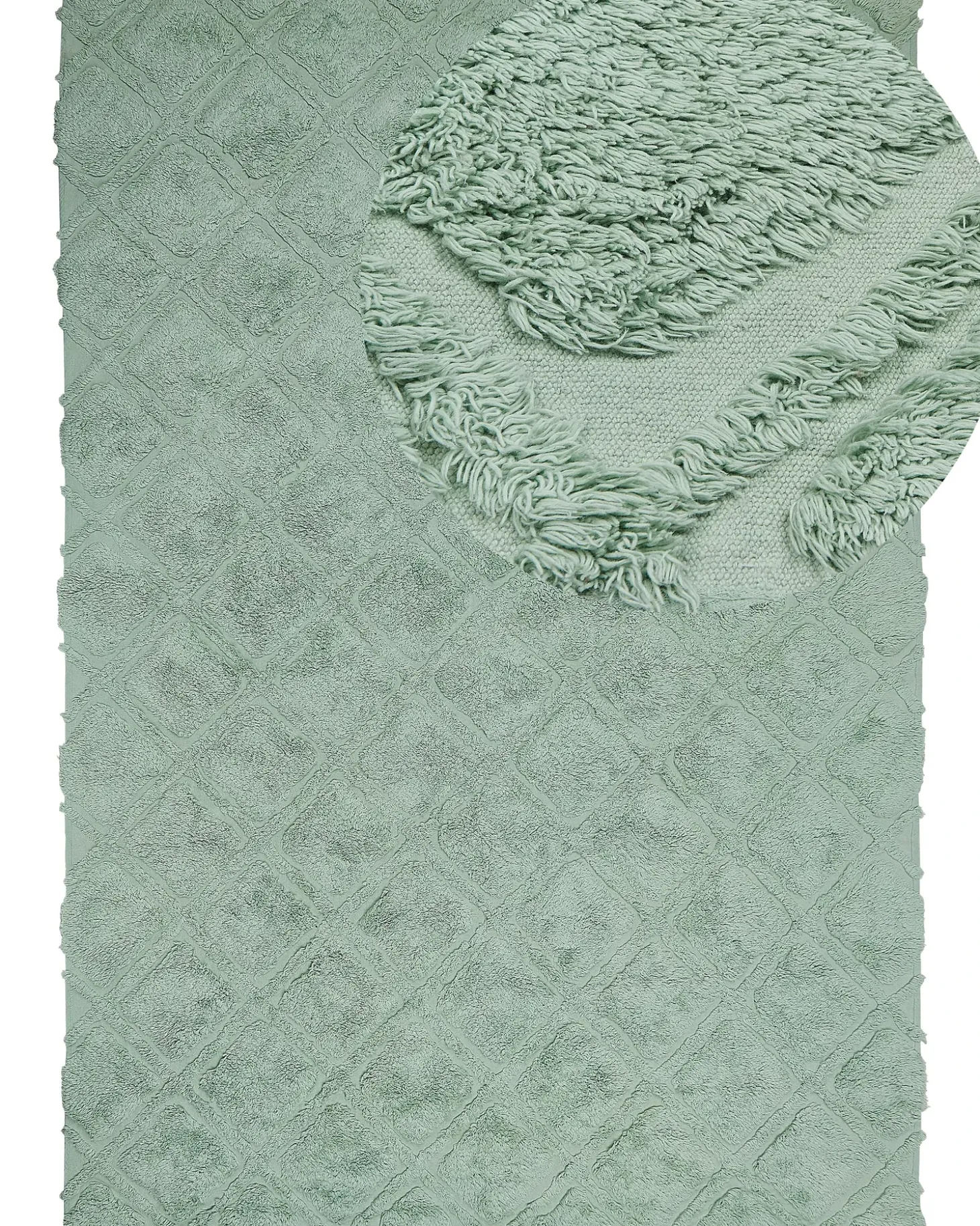 Gulvtæppe HATAY Lysegrøn 160 x 230 cm Bomuld