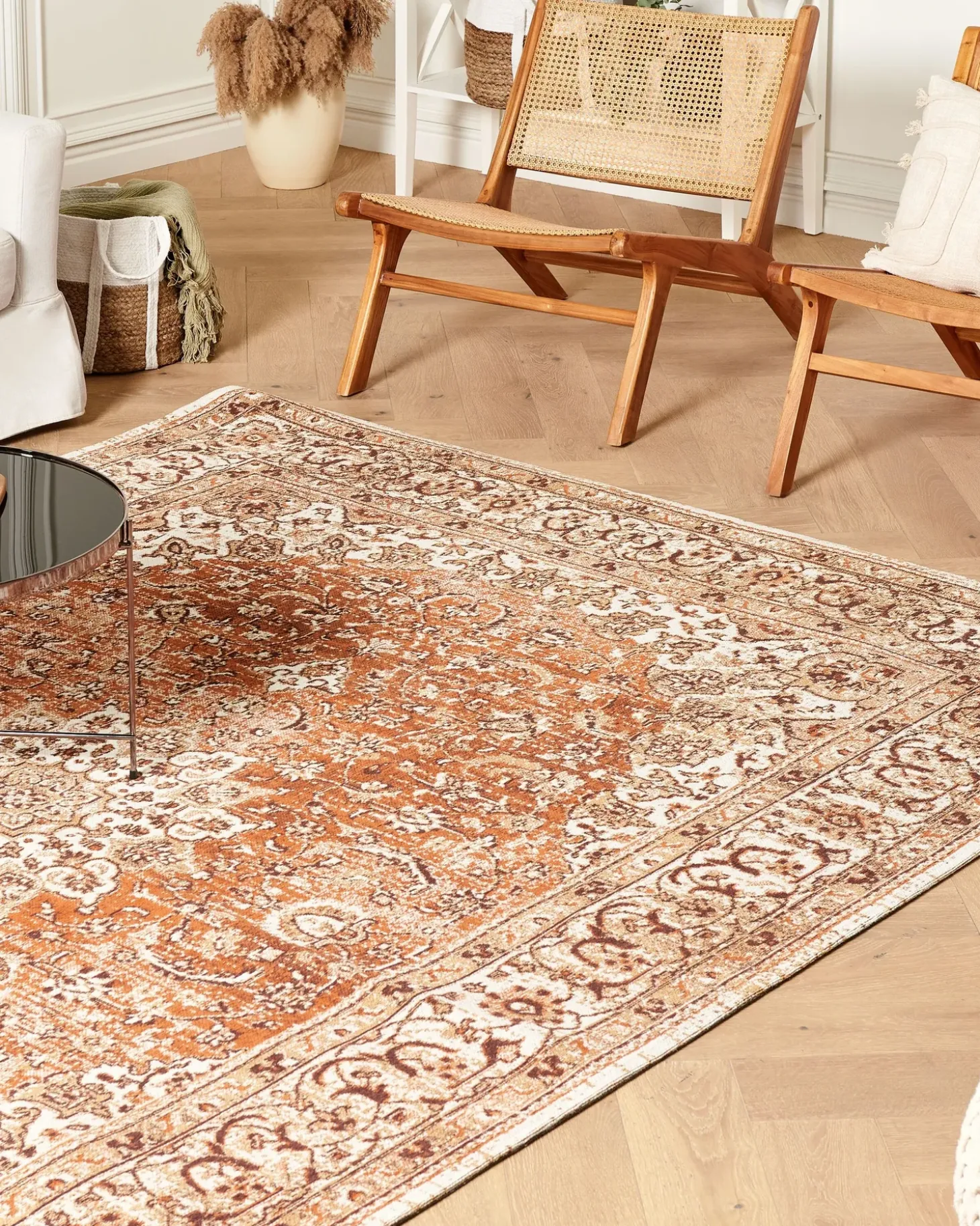 Gulvtæppe HAYA Orange 200 x 300 cm Bomuld