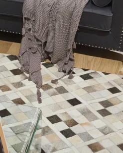 Gulvtæppe HIRKA Grå 160 x 230 cm Ægte læder