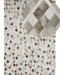 Gulvtæppe HIRKA Grå 160 x 230 cm Ægte læder