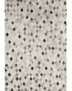 Gulvtæppe HIRKA Grå 160 x 230 cm Ægte læder