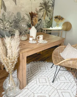 Gulvtæppe HORASAN Lys Beige ø 140 cm Bomuld