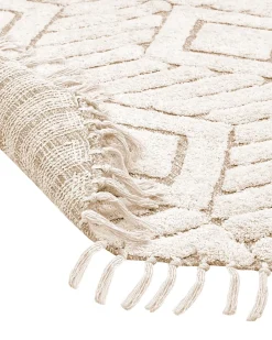 Gulvtæppe HORASAN Lys Beige ø 140 cm Bomuld