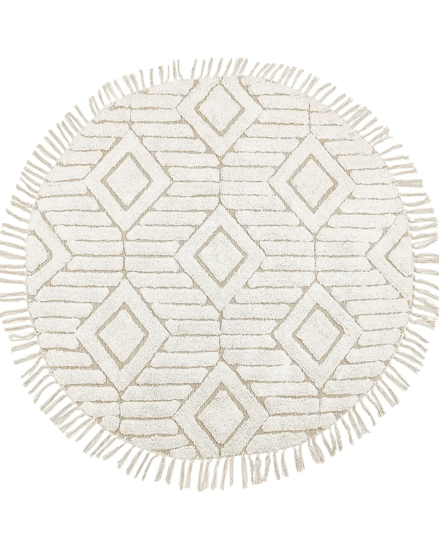 Gulvtæppe HORASAN Lys Beige ø 140 cm Bomuld