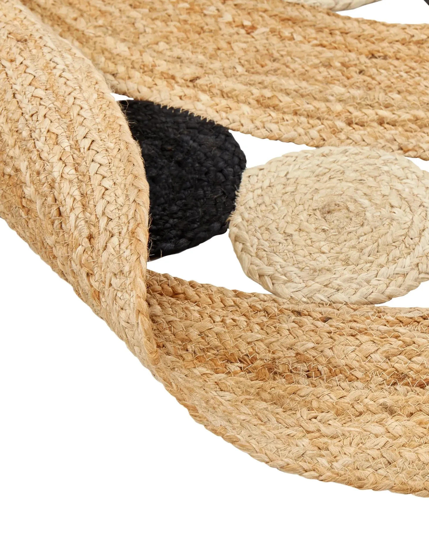 Gulvtæppe HOVIT Sort ø 140 cm Jute