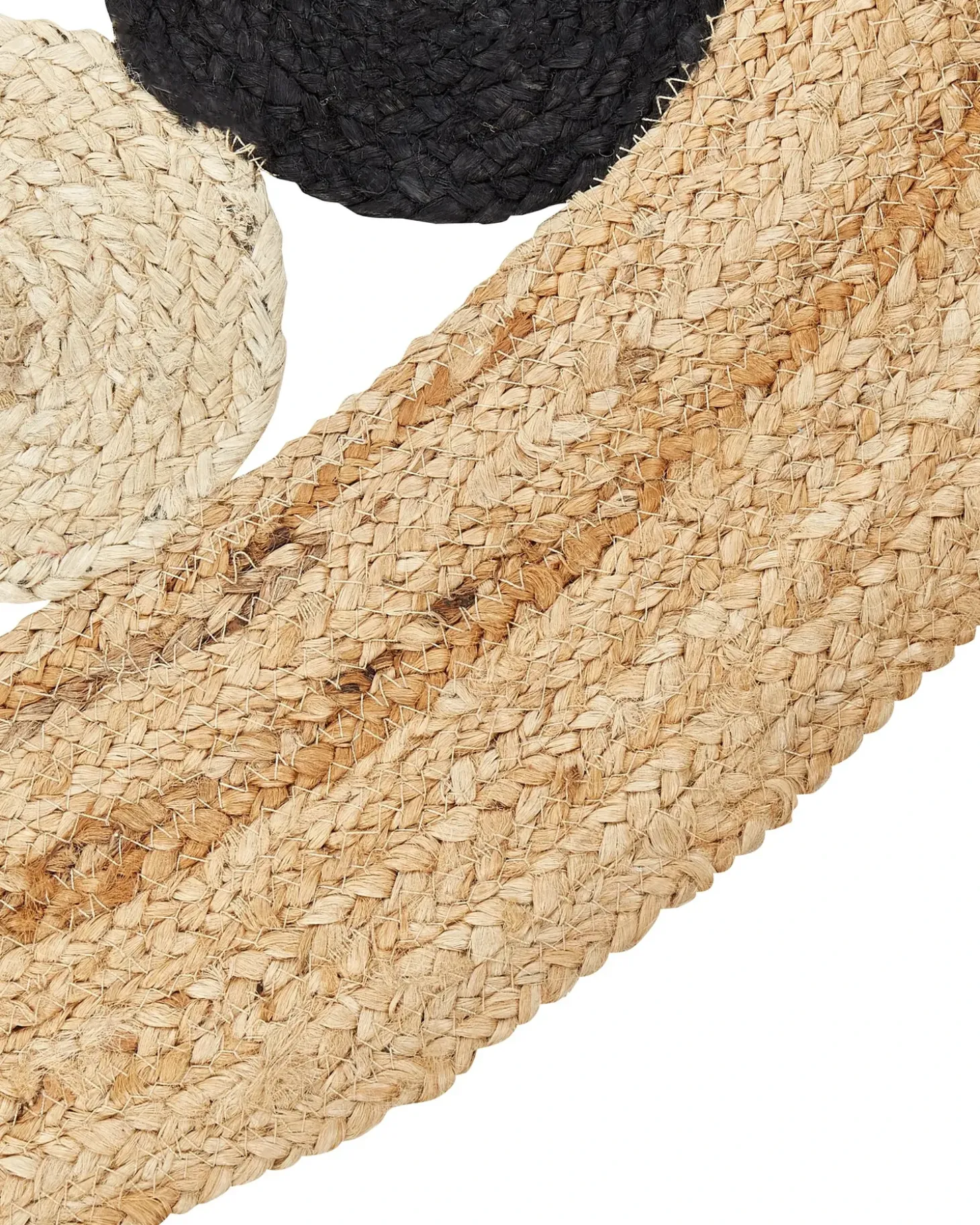 Gulvtæppe HOVIT Sort ø 140 cm Jute