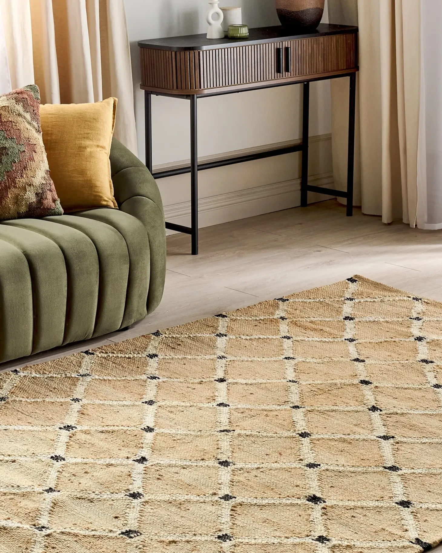 Gulvtæppe KALEKOY Beige 160 x 230 cm Jute
