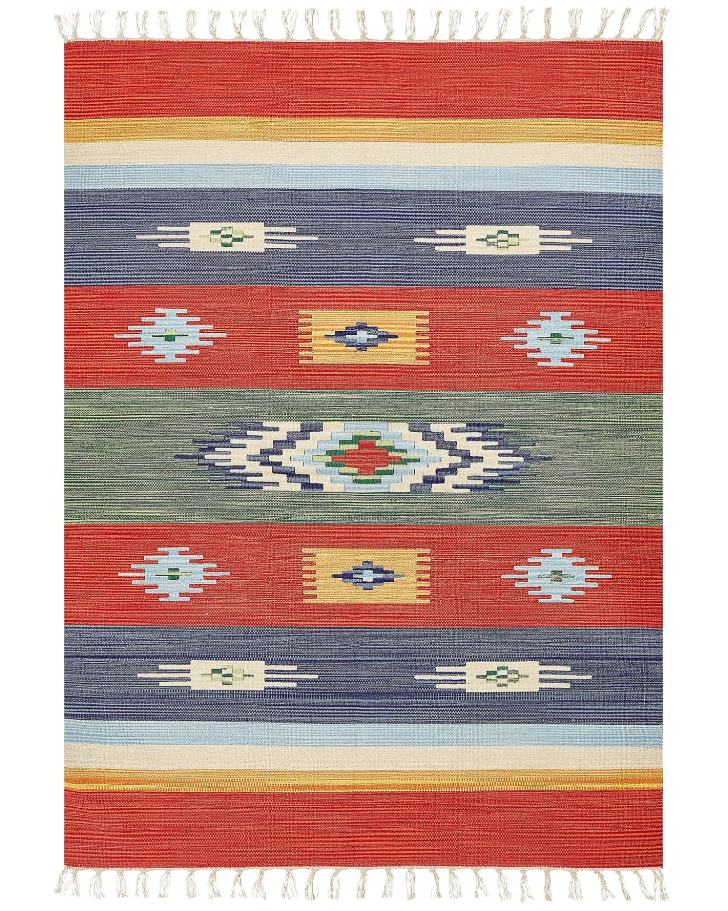 Gulvtæppe KAMARIS Multifarvet 140 x 200 cm Bomuld Kelim