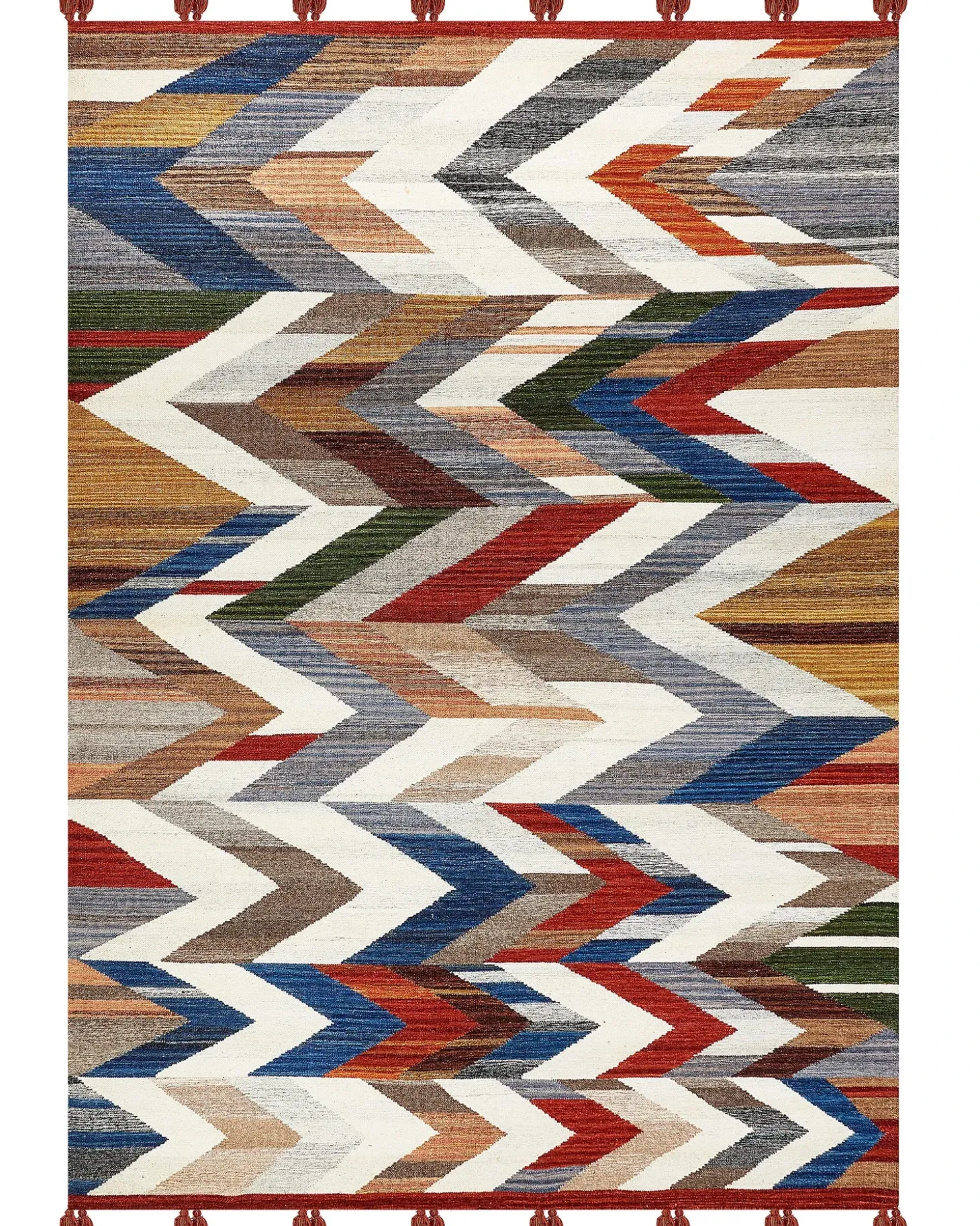 Gulvtæppe KANAKERAVAN Multifarvet 200 x 300 cm Uld Kelim