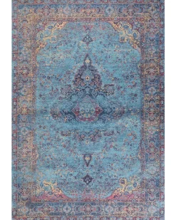 Gulvtæppe KANSU Blå 160 x 230 cm Bomuld