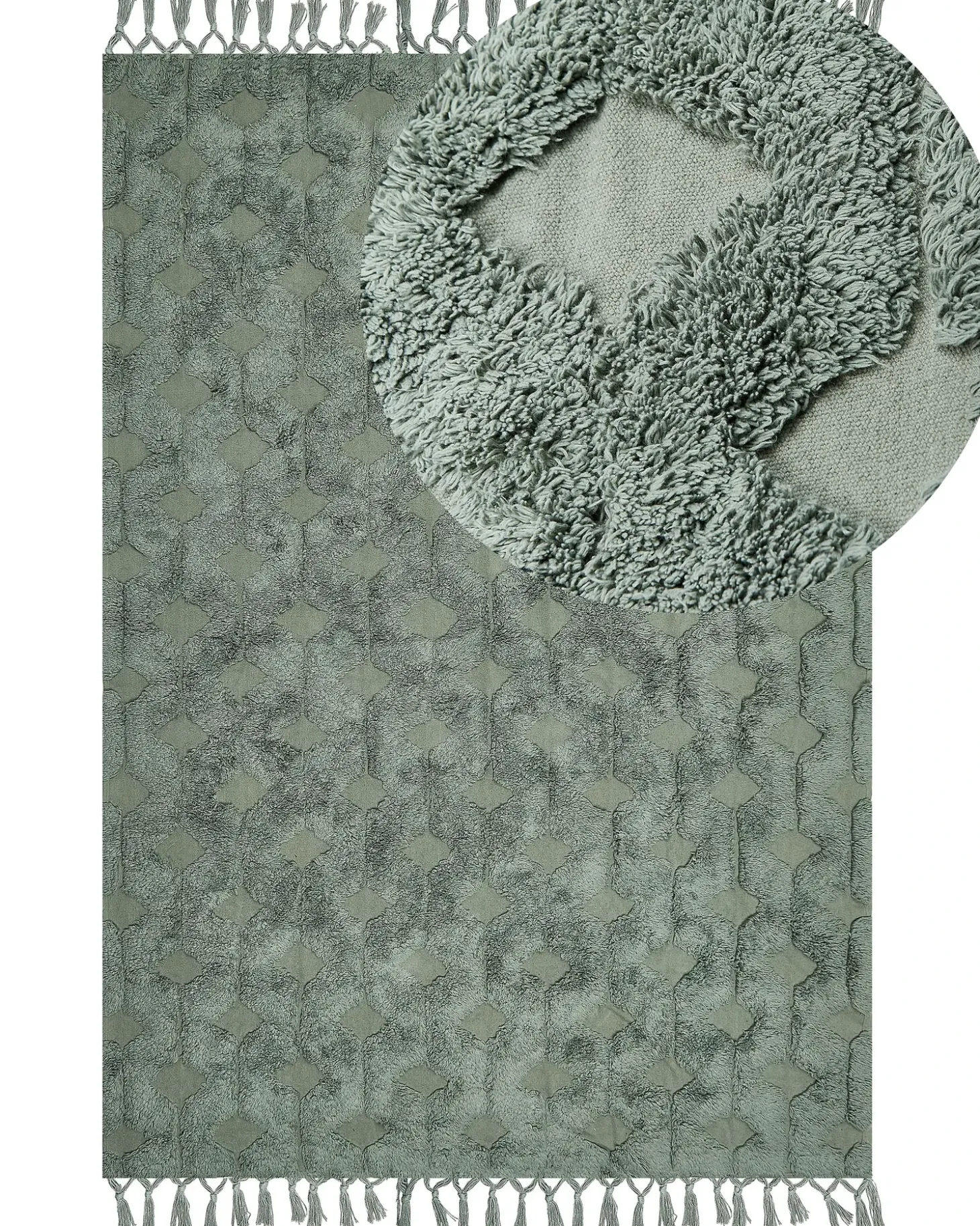 Gulvtæppe KARS Grøn 160 x 230 cm Bomuld