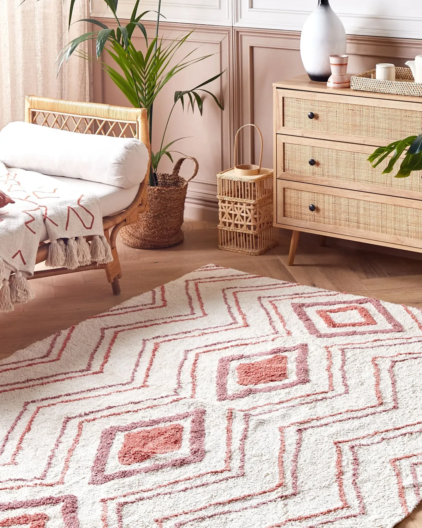 Gulvtæppe KASTAMONU Beige 160 x 230 cm Bomuld