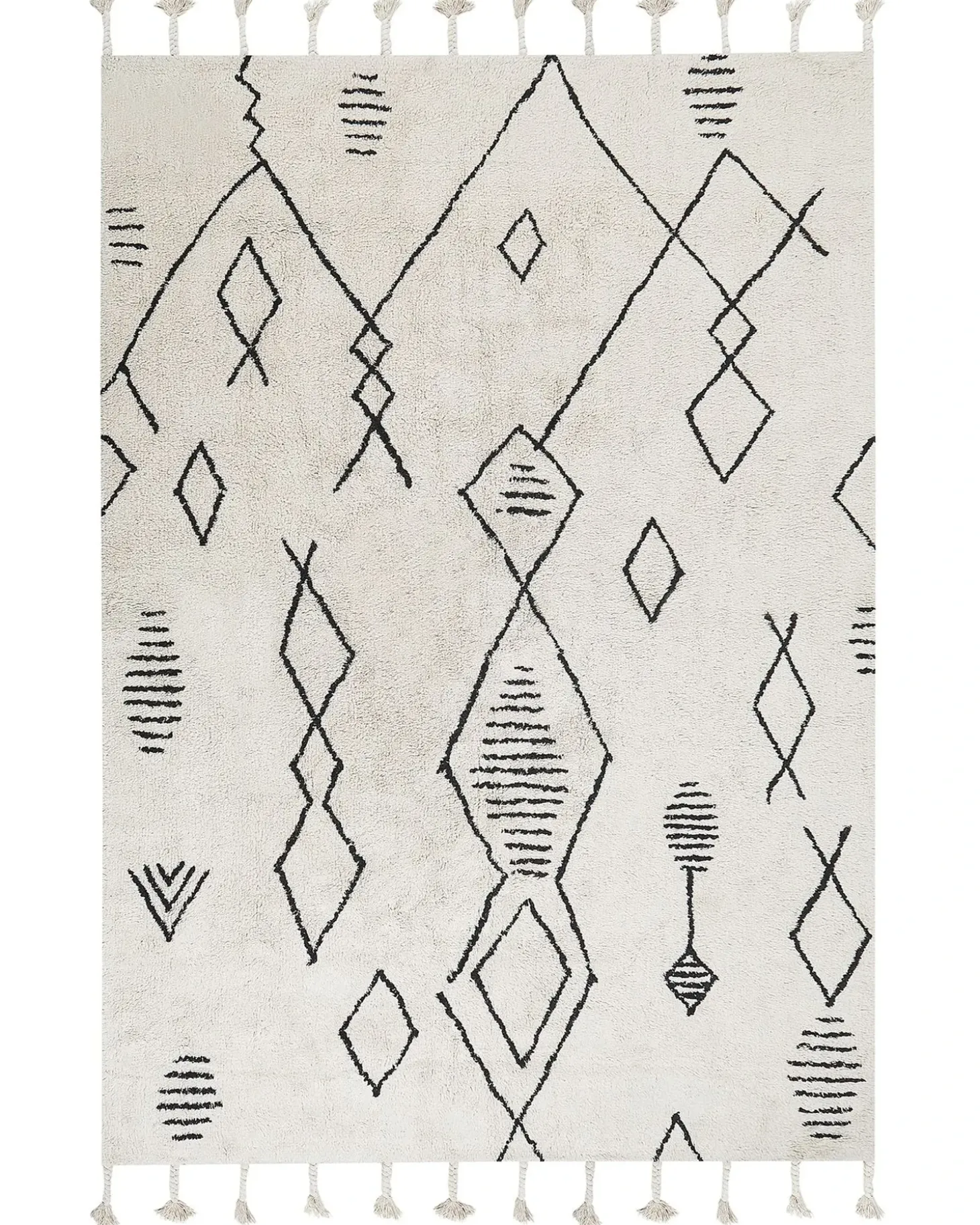 Gulvtæppe KEBIR Cremehvid 160 x 230 cm Bomuld