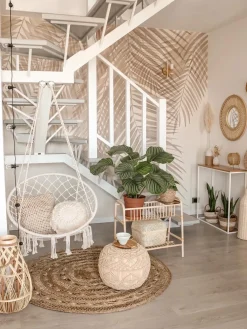 Gulvtæppe KERER Beige ø 140 cm Jute
