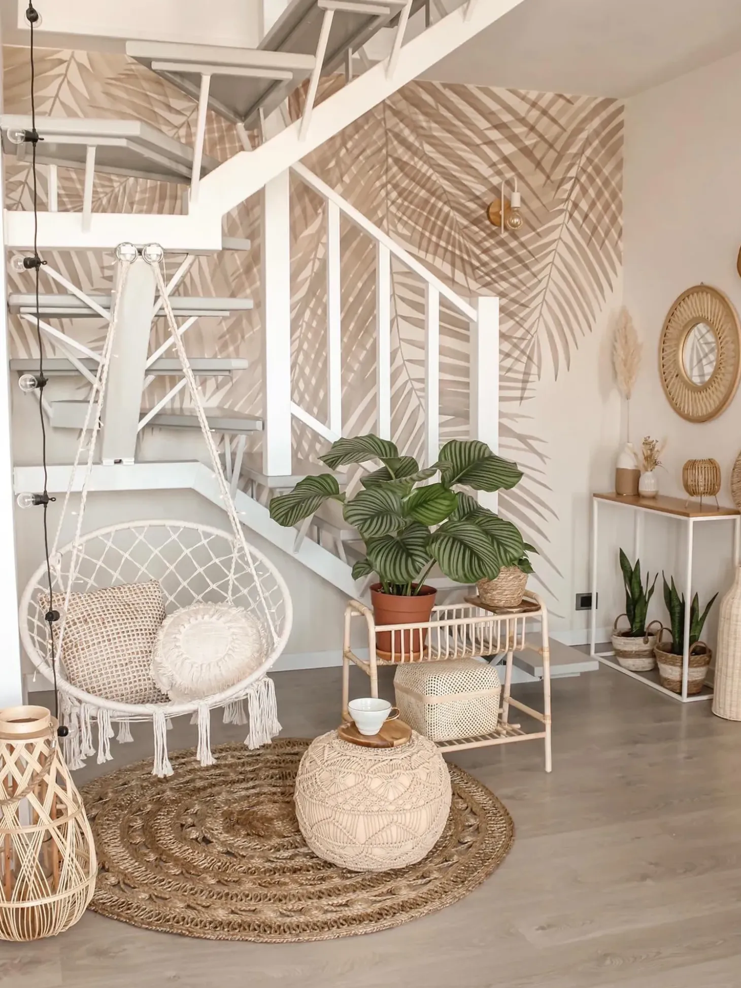 Gulvtæppe KERER Beige ø 140 cm Jute