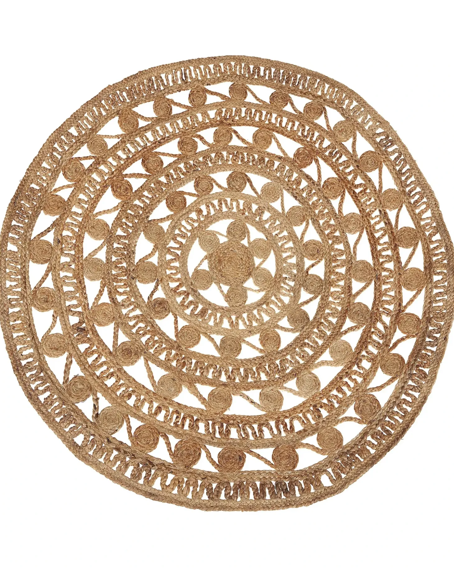 Gulvtæppe KERER Beige ø 140 cm Jute