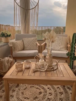 Gulvtæppe KERER Beige ø 140 cm Jute